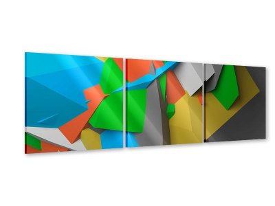Panorama Acrylglasbild 3-teilig 3D-Geometrische Figuren 180 x 60 cm (3 x 60 x 60 cm)